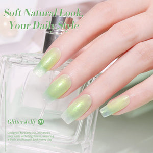 Green Hema-Free Glitter Jelly Gel Polish #01 15ml Gel Nail Polish BORN PRETTY 