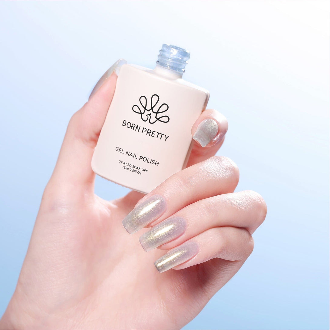 Light Blue Hema-Free Glitter Jelly Gel Polish #02 15ml Gel Nail Polish BORN PRETTY 