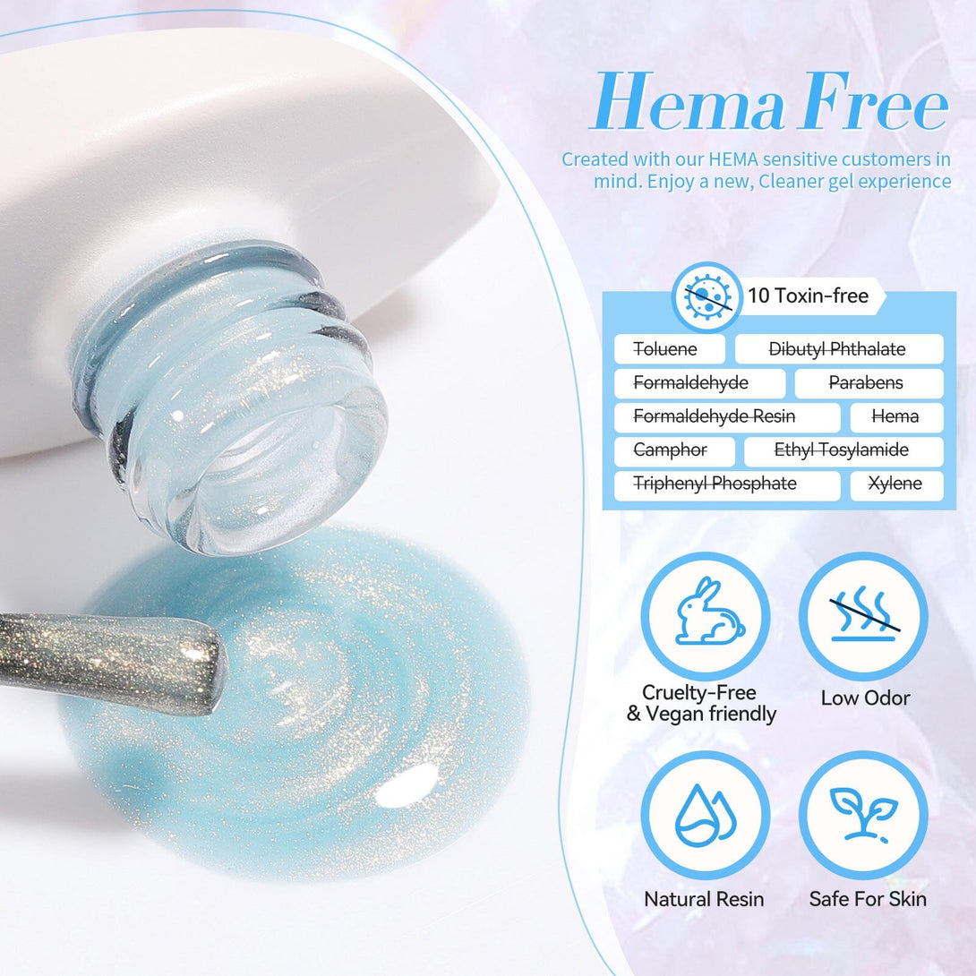 Light Blue Hema-Free Glitter Jelly Gel Polish #02 15ml Gel Nail Polish BORN PRETTY 