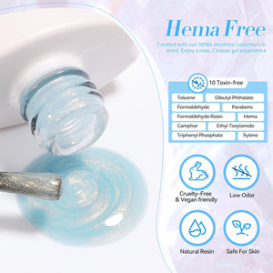 Light Blue Hema-Free Glitter Jelly Gel Polish #02 15ml Gel Nail Polish BORN PRETTY 