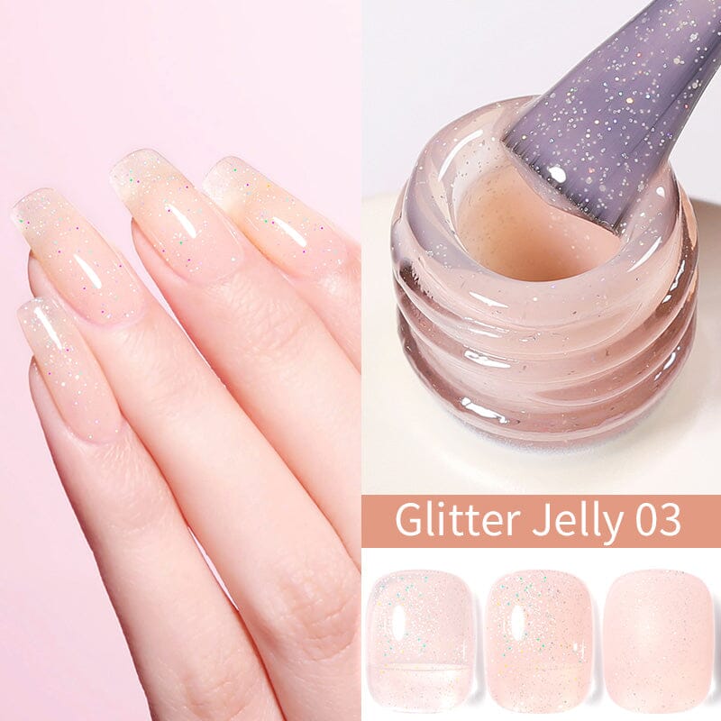 Hema-Free Jelly Gel Polish 15ml Gel Nail Polish BORN PRETTY Glitter Jelly 03 