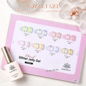 Nude Hema-Free Glitter Jelly Gel Polish #03 15ml Gel Nail Polish BORN PRETTY 