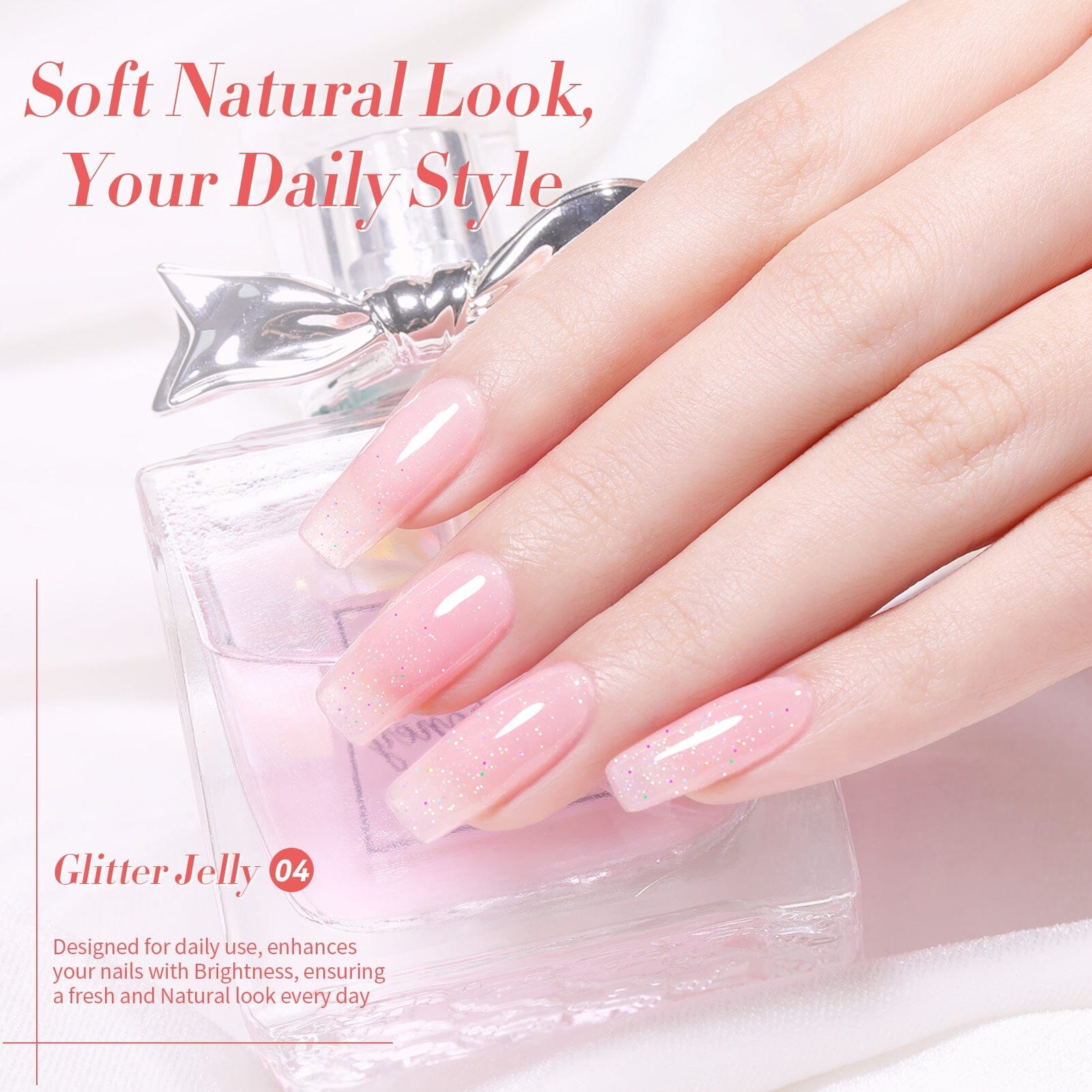 Pink Hema-Free Glitter Jelly Gel Polish #04 15ml Gel Nail Polish BORN PRETTY 