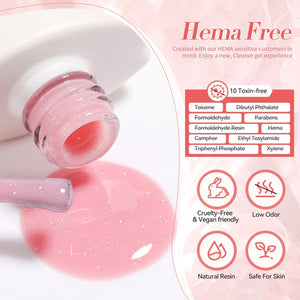 Pink Hema-Free Glitter Jelly Gel Polish #04 15ml Gel Nail Polish BORN PRETTY 