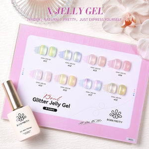 Purple Hema-Free Glitter Jelly Gel Polish #07 15ml Gel Nail Polish BORN PRETTY 