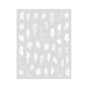White Flowers Painted 3D Nail Stickers MO158 Nail Sticker No Brand 
