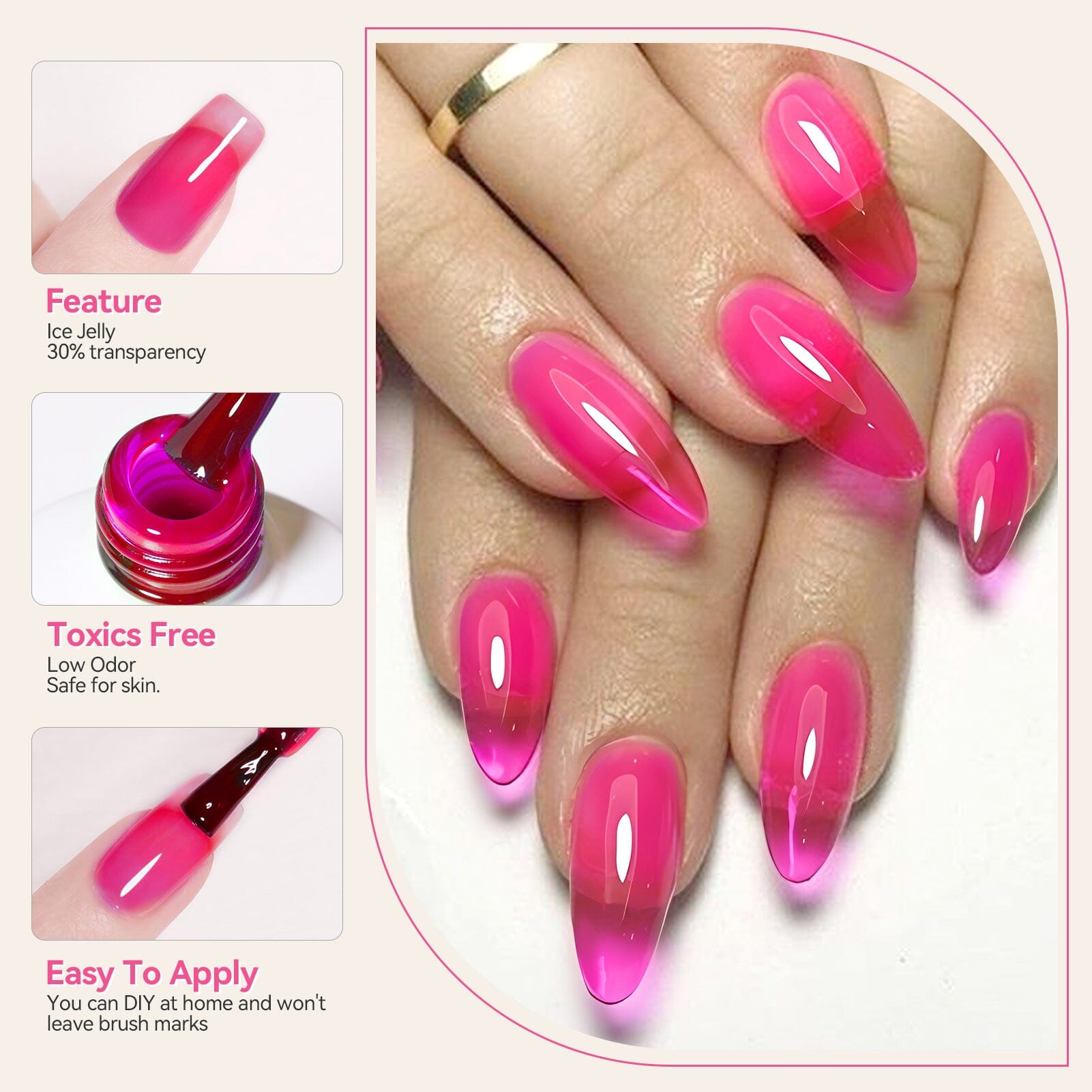 6 Colors Ice Jelly Gel Polish Set Neon Garden 7ml Gel Nail Polish BORN PRETTY 