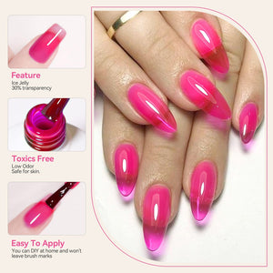 6 Colors Ice Jelly Gel Polish Set Neon Garden 7ml Gel Nail Polish BORN PRETTY 