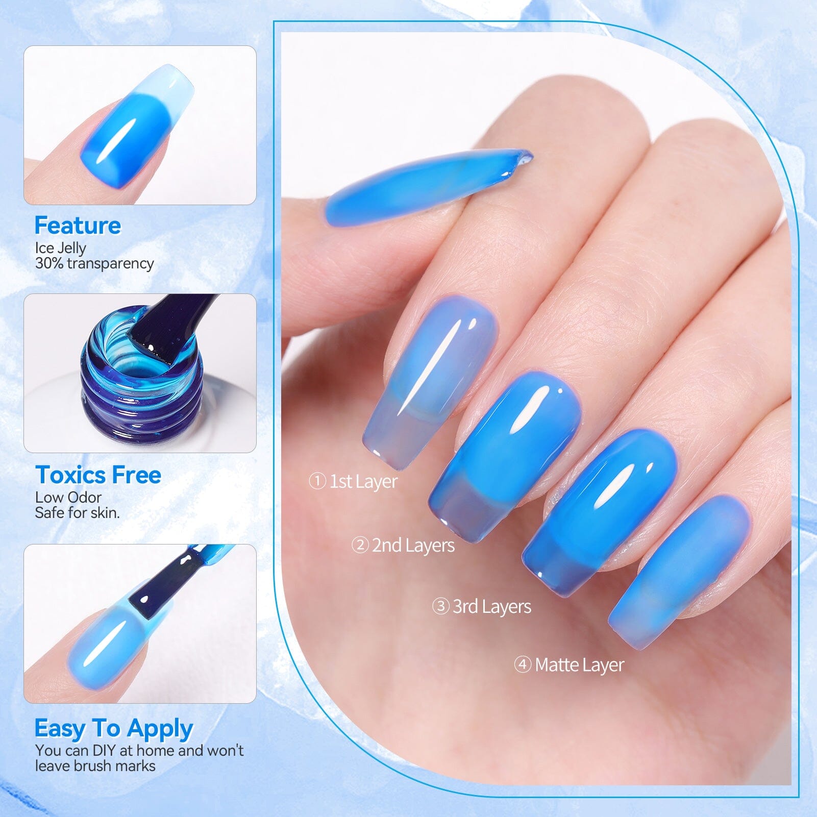 6 Colors Summer Soda Ice Jelly Gel Polish Set 7ml Gel Nail Polish BORN PRETTY 