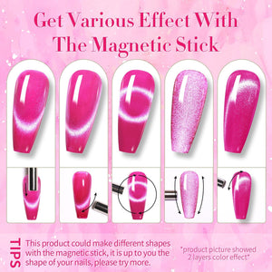 [US ONLY] Rose Red Cat Magnetic Gel Polish 15ml Gel Nail Polish BORN PRETTY 