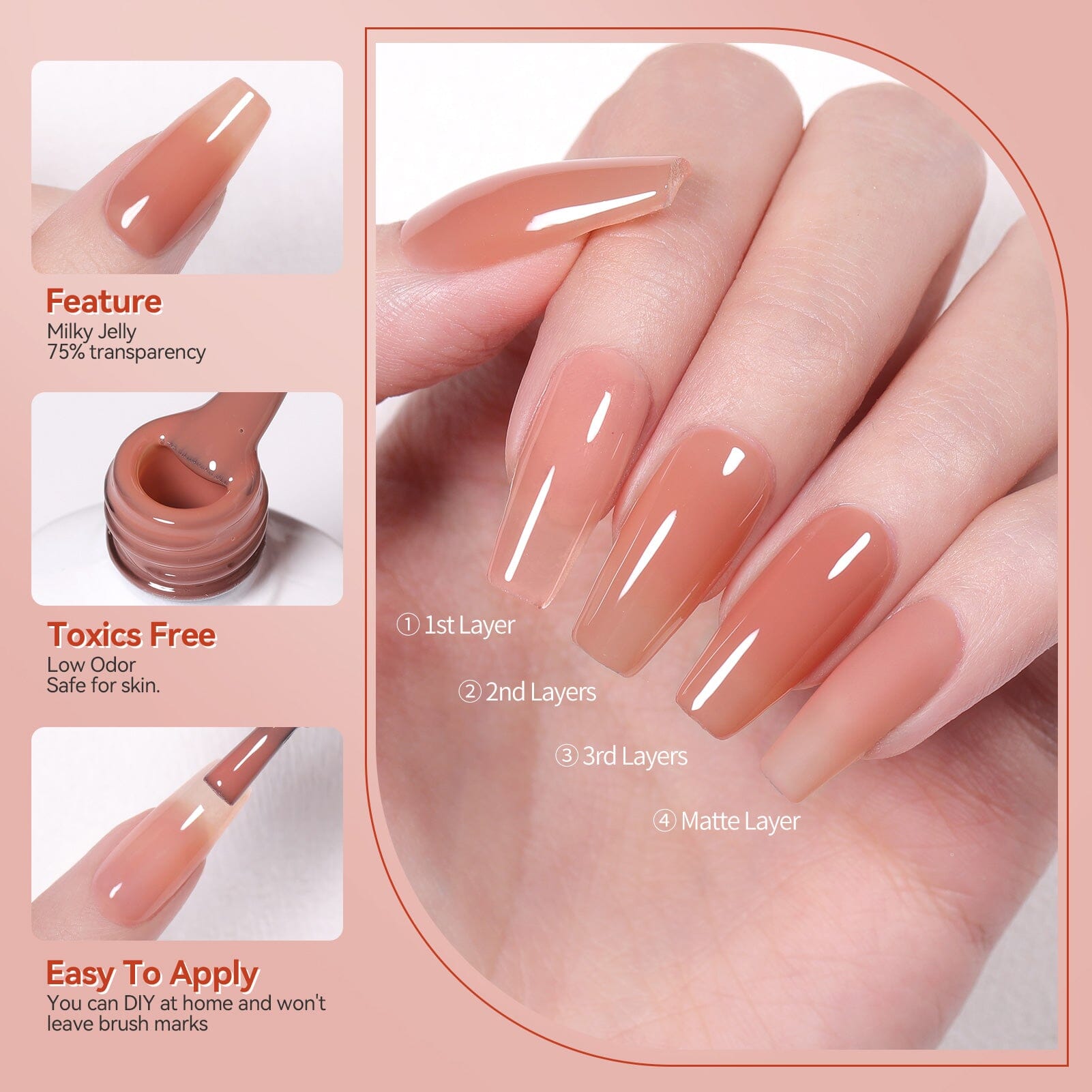 6 Colors Rose Garden Milky Jelly Gel Polish Set 7ml Gel Nail Polish BORN PRETTY 