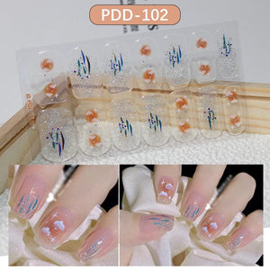 14 Tips Full Cover Nail Stickers Flowers Gradient Patterns Nail Sticker No Brand PDD-102 