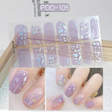 14 Tips Full Cover Nail Stickers Flowers Gradient Patterns Nail Sticker No Brand PDD-105 