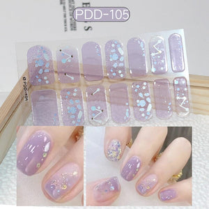 14 Tips Full Cover Nail Stickers Flowers Gradient Patterns Nail Sticker No Brand PDD-105 