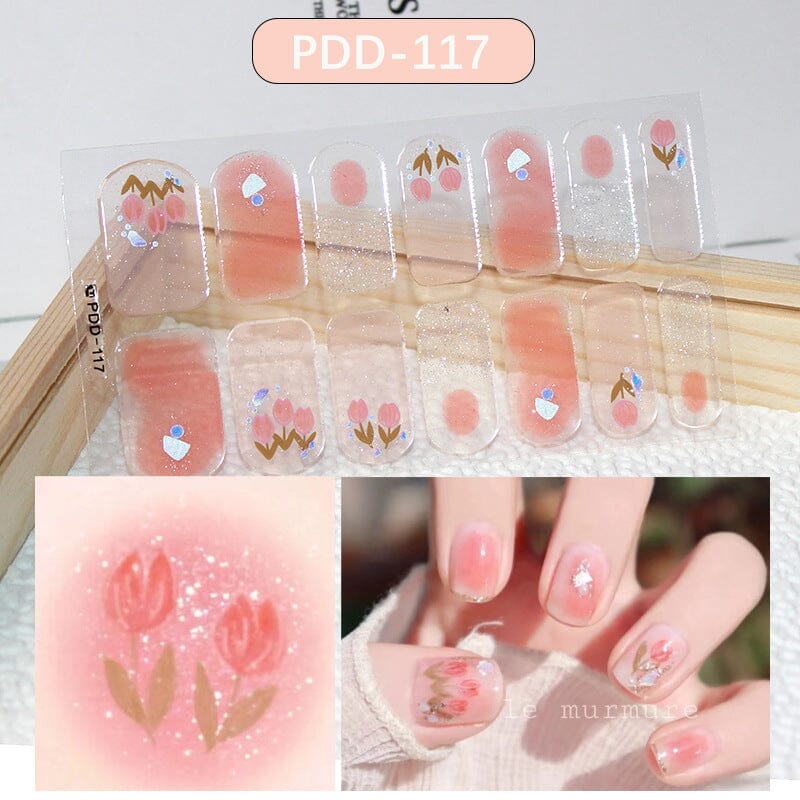 14 Tips Full Cover Nail Stickers Flowers Gradient Patterns Nail Sticker No Brand PDD-120 