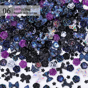 100pcs Random Mixed 3D Nail Decoration Nail Decoration No Brand 