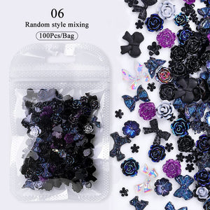 100pcs Random Mixed 3D Nail Decoration #06 Nail Decoration No Brand 