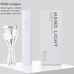 Hand Light Nail Lamp USB Rechargeable 3W Tools & Accessories No Brand White Octagon 