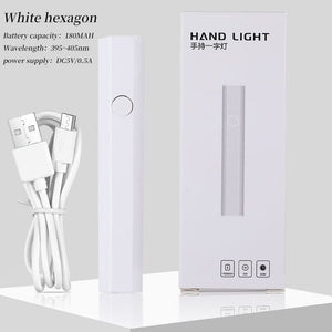 Hand Light Nail Lamp USB Rechargeable 3W Tools & Accessories No Brand White Hexagon 