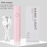 Hand Light Nail Lamp USB Rechargeable 3W Tools & Accessories No Brand Pink Octagon 