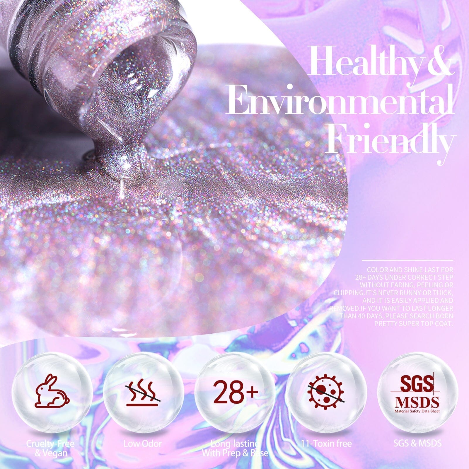 [US ONLY] 6 Colors Rainbow Glass Cat Magnetic Gel Polish Set 7ml Gel Nail Polish BORN PRETTY 