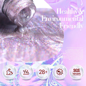 [US ONLY] 6 Colors Rainbow Glass Cat Magnetic Gel Polish Set 7ml Gel Nail Polish BORN PRETTY 