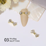 French Bowknot Zircon Nail Decoration #03 Clearance No Brand 
