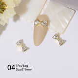 French Bowknot Zircon Nail Decoration #03 Clearance No Brand 