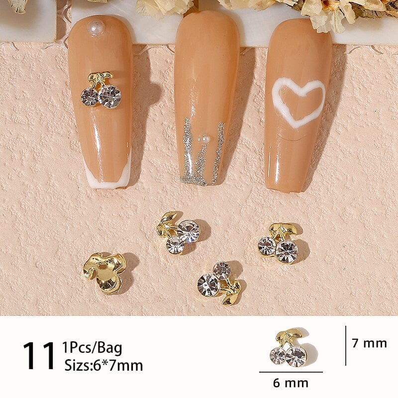 Gold Alloy Rhinestones Nail Decoration #11 Clearance No Brand 