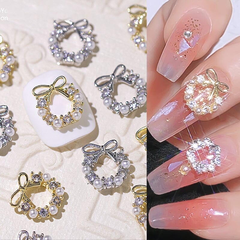 Gold Alloy Rhinestones Nail Decoration Nail Decoration No Brand 