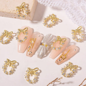 Gold Alloy Rhinestones Nail Decoration #11 Clearance No Brand 