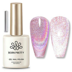 [US ONLY] Iridescent Reflective Cat Magnetic Gel Pink 15ml Gel Nail Polish BORN PRETTY 
