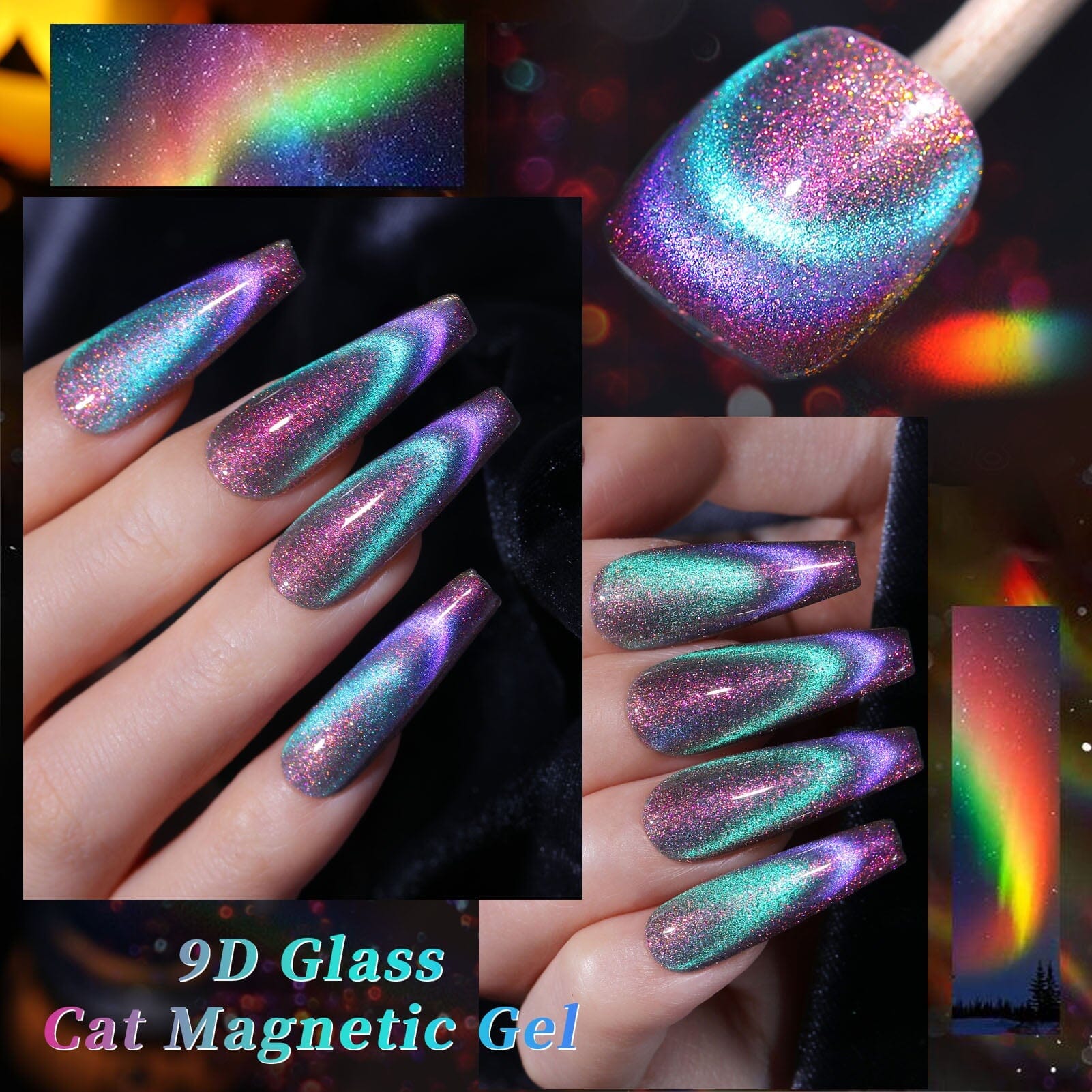 [US ONLY] 6 Colors 9D Glass Cat Megnetic Gel Set 7ml Gel Nail Polish BORN PRETTY 