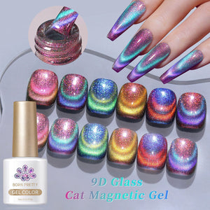 [US ONLY] 6 Colors 9D Glass Cat Megnetic Gel Set 7ml Gel Nail Polish BORN PRETTY 