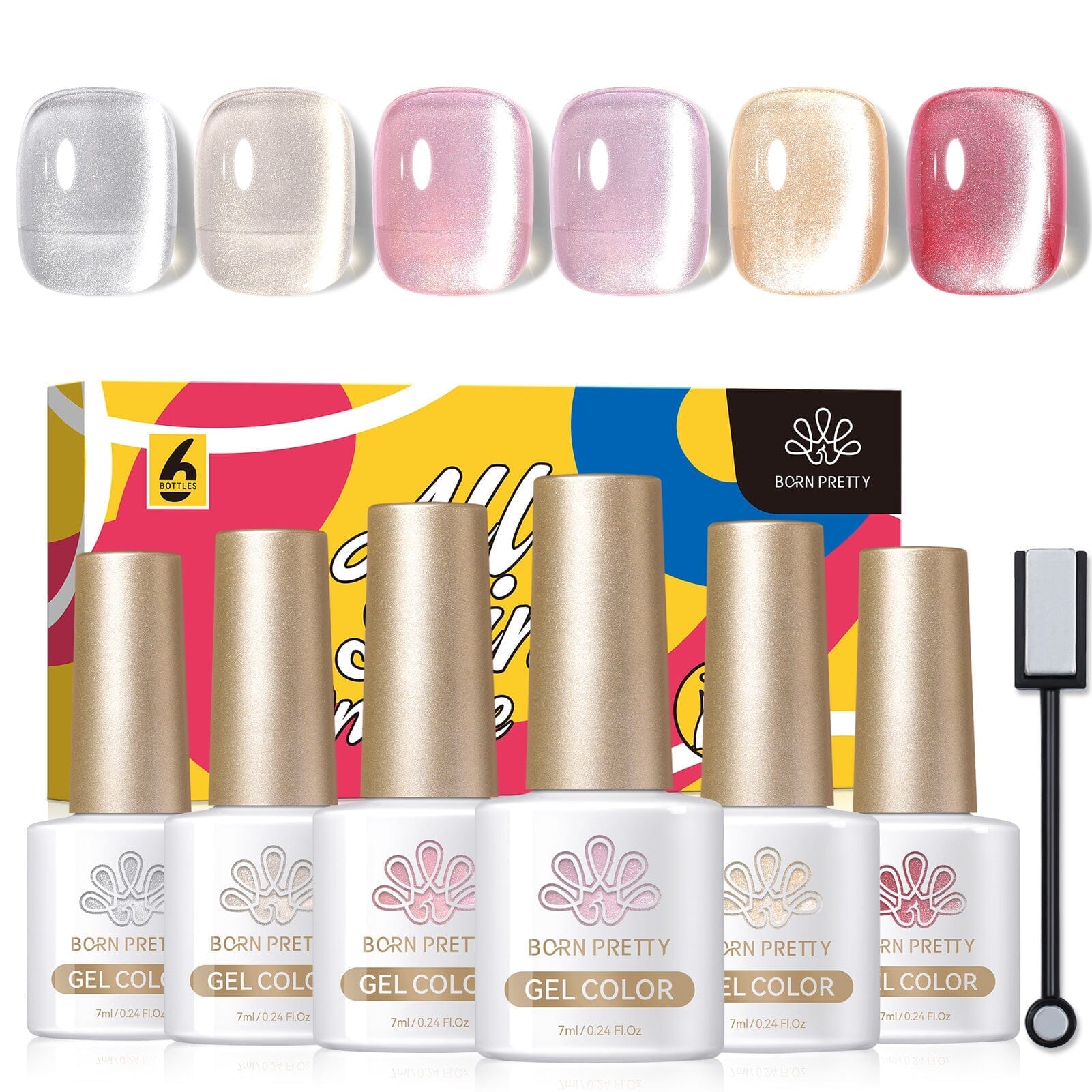 6 Colors Water Light Cat Magnetic Gel 7ml Gel Nail Polish BORN PRETTY 