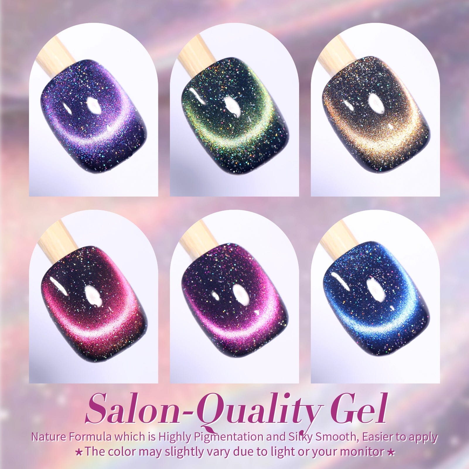 6 Colors 9D Iridescent Reflective Magnetic Gel 7ml Gel Nail Polish BORN PRETTY 