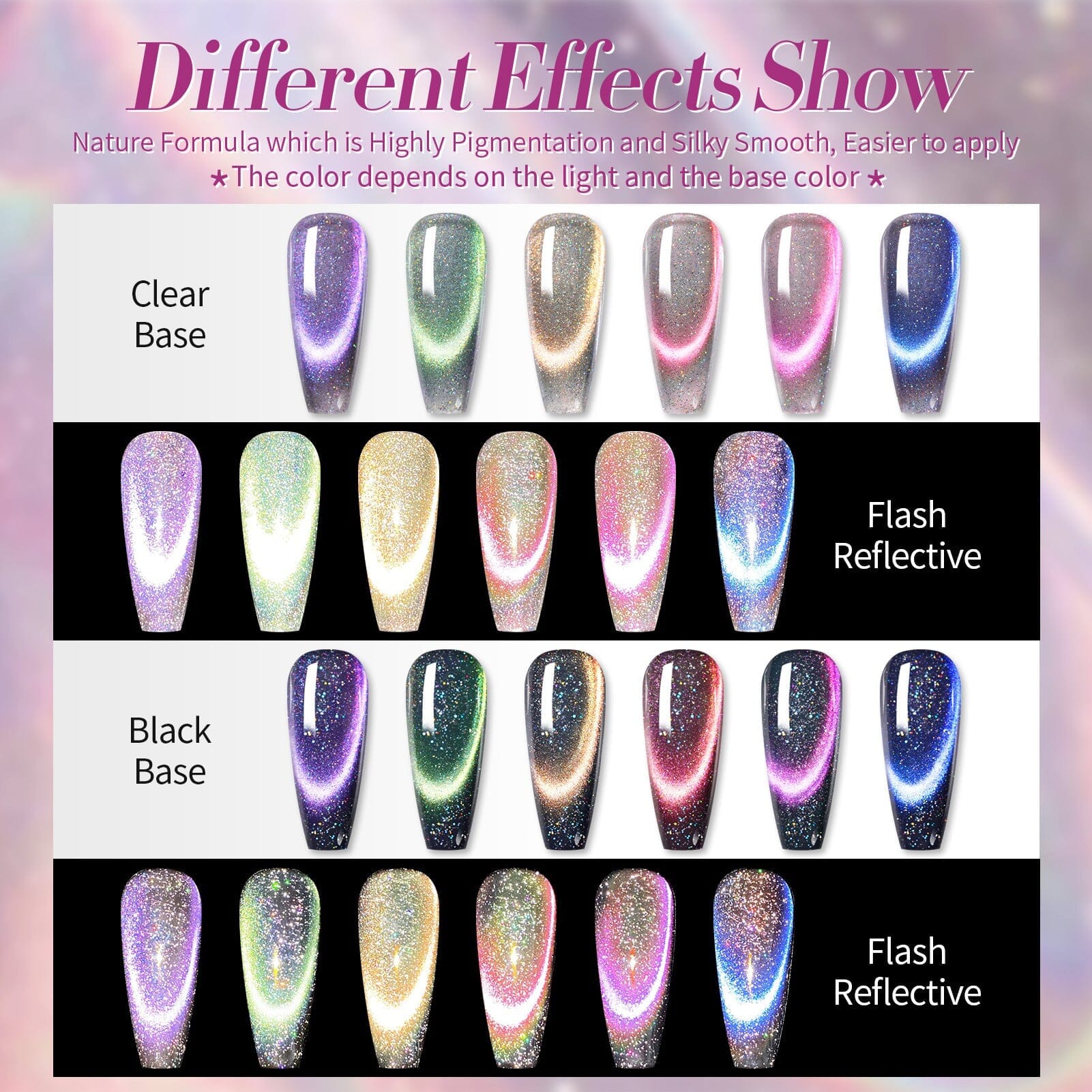 6 Colors 9D Iridescent Reflective Magnetic Gel 7ml Gel Nail Polish BORN PRETTY 