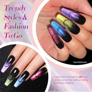 6 Colors 9D Iridescent Reflective Magnetic Gel 7ml Gel Nail Polish BORN PRETTY 