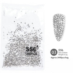 1440pcs Transparent Flatback Rhinestones SS6# 2mm Nail Art No Brand 