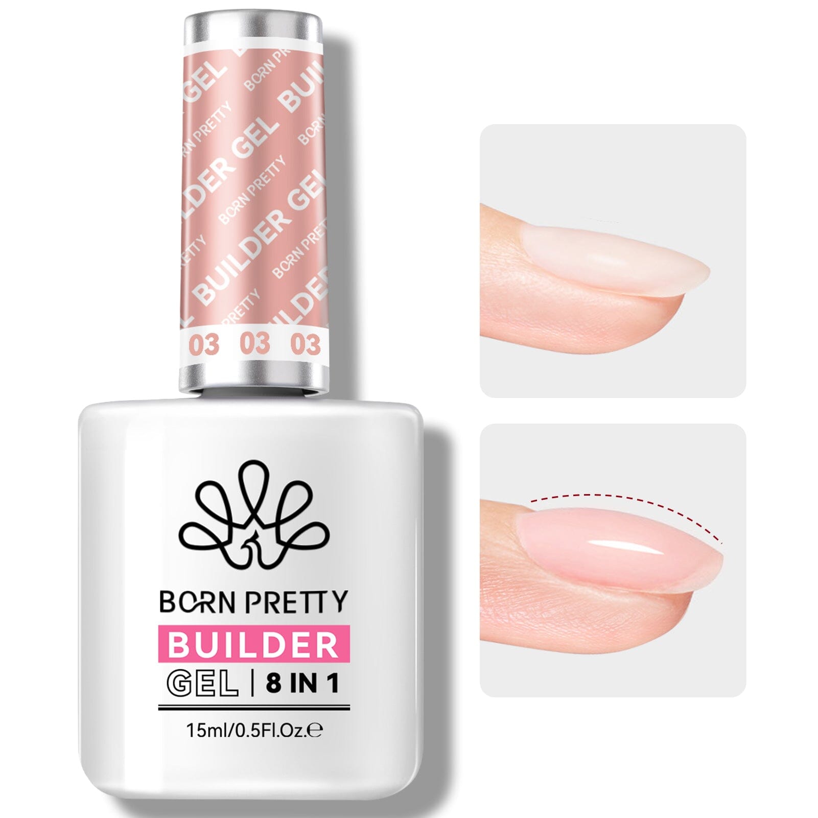 Nude 8 in 1 Builder Gel BG03 15ml Gel Nail Polish BORN PRETTY 