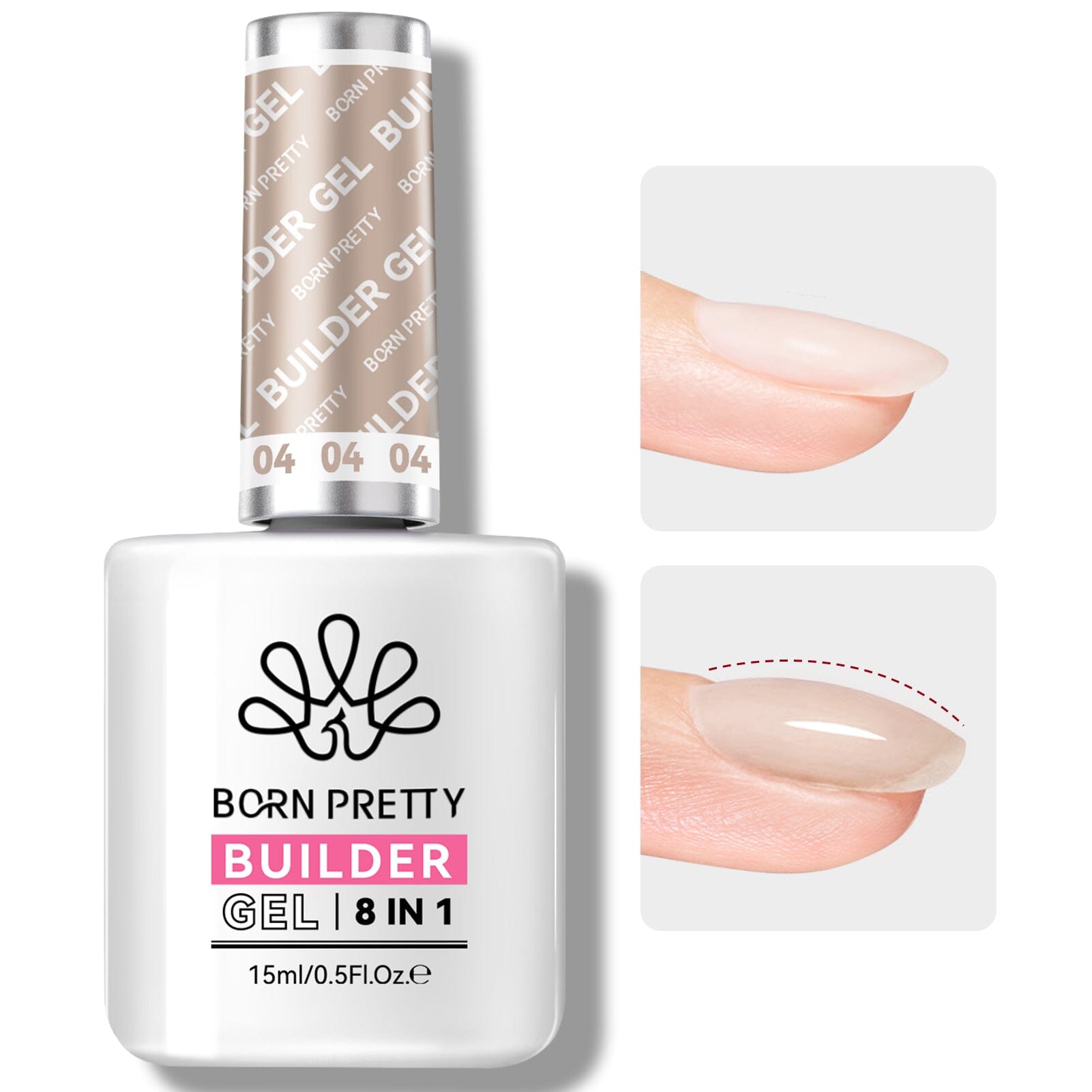 Nude 8 in 1 Builder Gel BG04 15ml Gel Nail Polish BORN PRETTY 