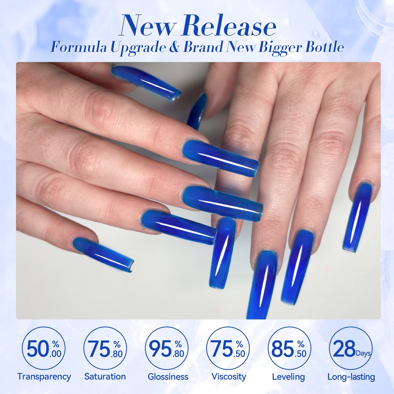 Blue Hema-Free Semi Jelly Gel Polish #13 15ml Gel Nail Polish BORN PRETTY 