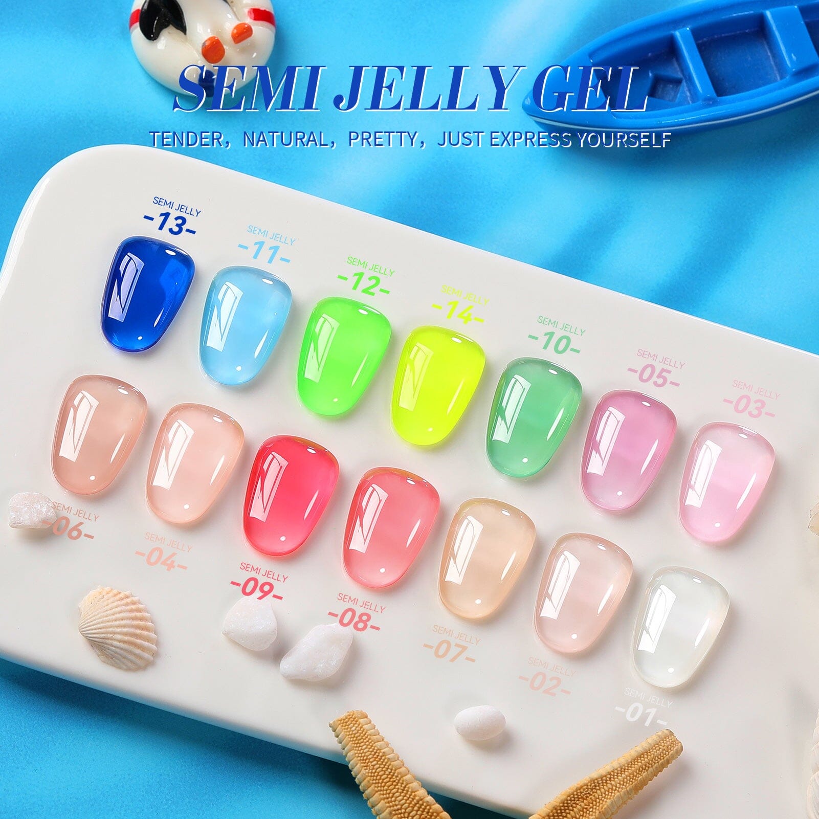 Blue Hema-Free Semi Jelly Gel Polish #13 15ml Gel Nail Polish BORN PRETTY 