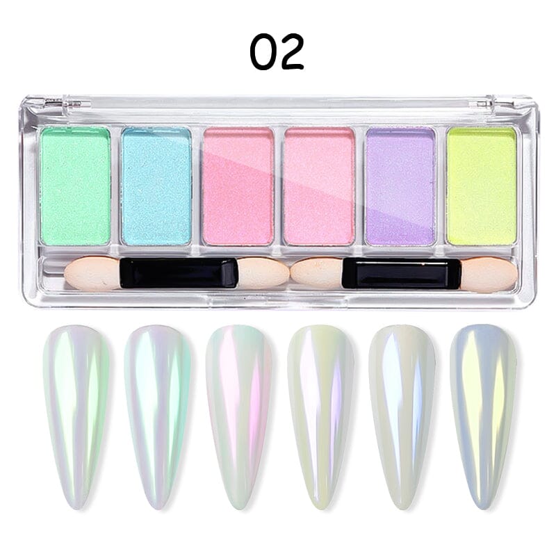6 Grids Metallic Mirror Chrome Nail Powder Nail Powder No Brand 02 