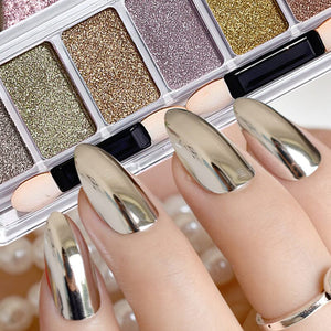 6 Grids Metallic Mirror Chrome Nail Powder Nail Powder No Brand 