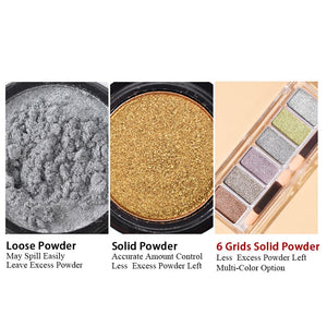 6 Grids Metallic Mirror Chrome Nail Powder Nail Powder No Brand 