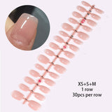 30pcs 15 Sizes Short Square Blush Gradient False Nail Tips Press on Nails Tools & Accessories No Brand 01 