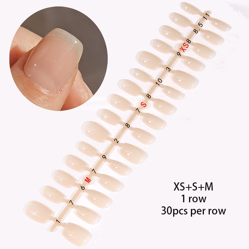 30pcs 15 Sizes Short Square Blush Gradient False Nail Tips Press on Nails Tools & Accessories No Brand 04 