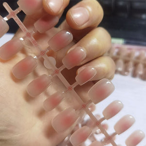 30pcs 15 Sizes Short Square Blush Gradient False Nail Tips Press on Nails Tools & Accessories No Brand 