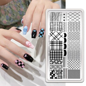 Rectangle Nail Stamping Plates Stamping Nail BORN PRETTY N06 